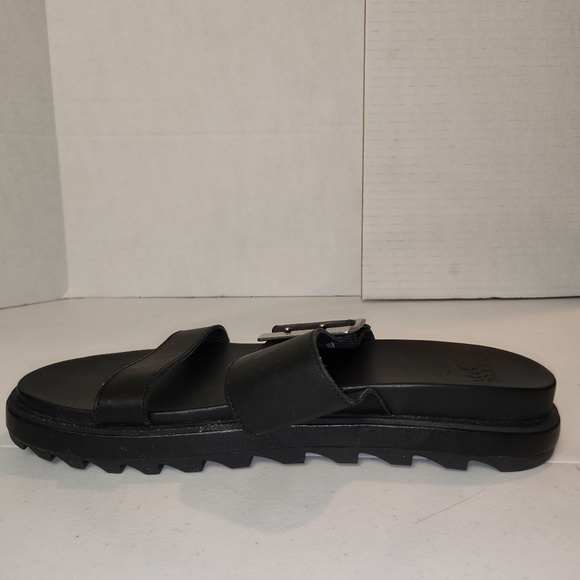 Sorel Women's Roaming Buckle Slide Black Leather Sz 9 - Picture 8 of 10